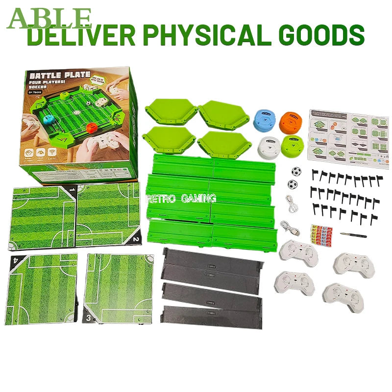 Mini Four-Player Soccer Hyperlaps Tabletop Interactive Game, Soccer Tabletop Competition Sports Game, Requires Self-Assembly.