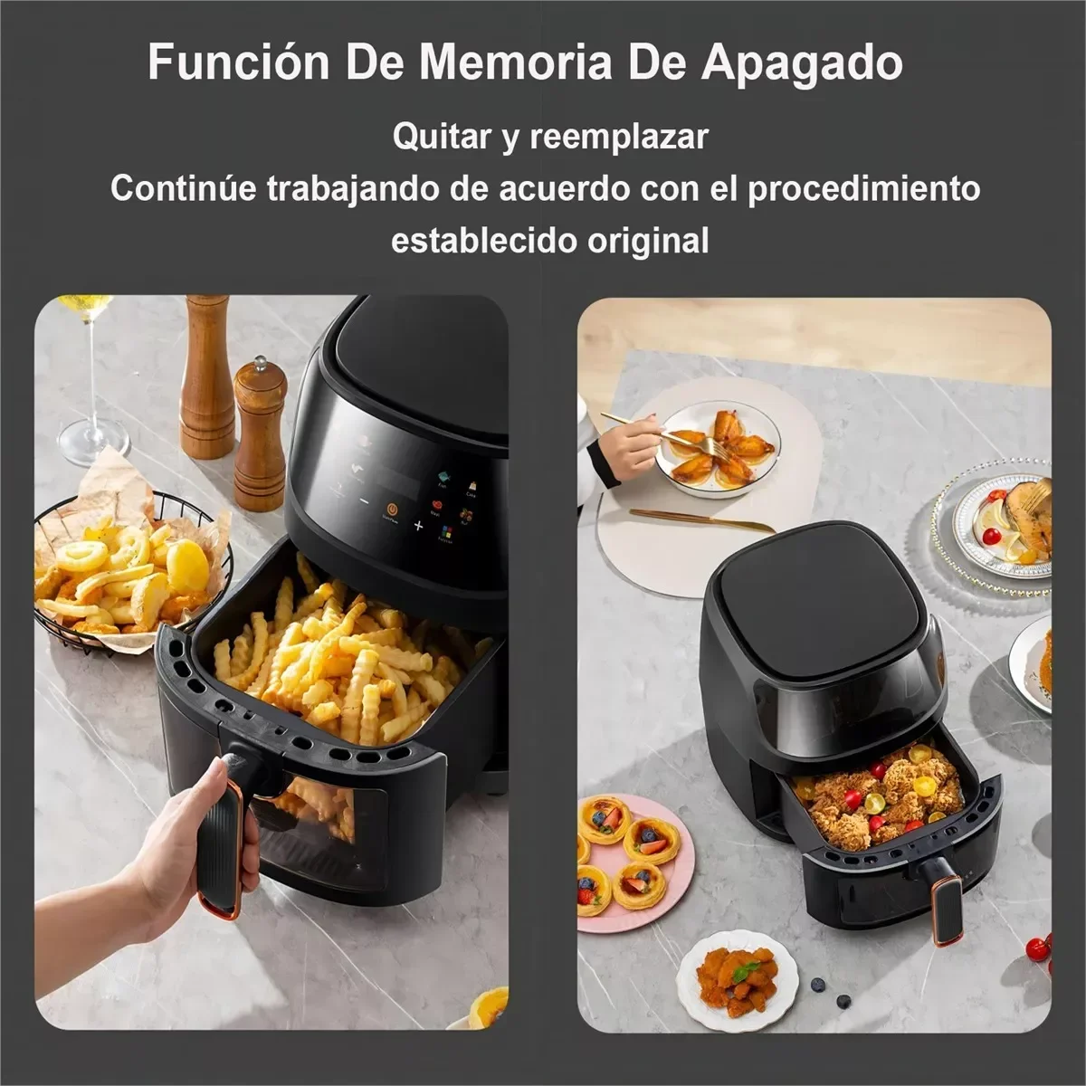1400W 8L Air Fryer Without Oil Household Programmable Smart LED Touch AirFryer Thermal Cycle Oven Cooker French Fries Chicken