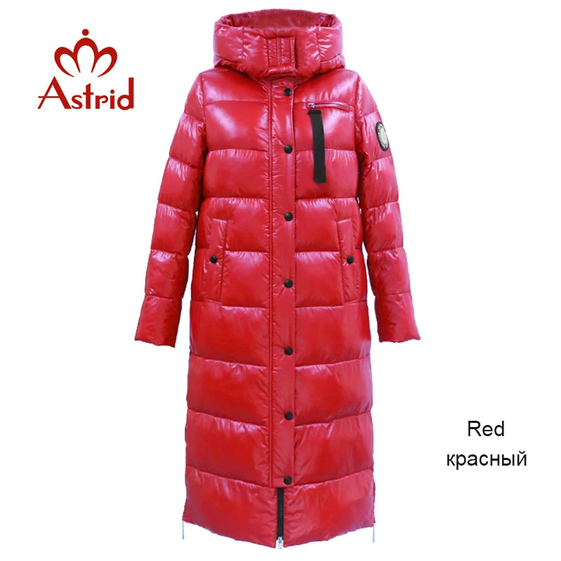 Astrid Winter Women's coat women parka long warm Bright fabric fashion Jacket hooded large sizes trendy female clothing 9510