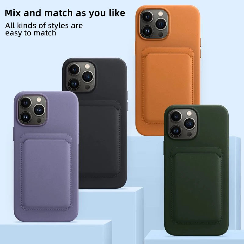 Magnetic Card Holder for iPhone 14 Pro Max Magsafe Back Mobile Phone Accessory