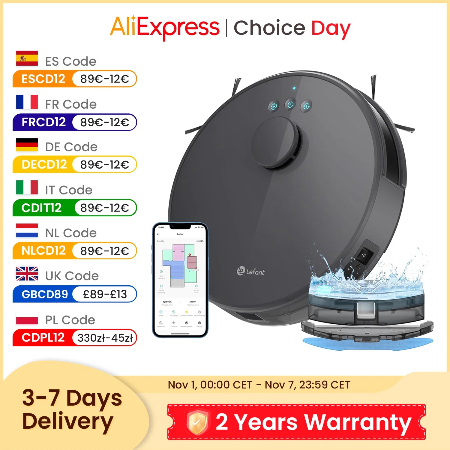 LEFANT M1 Robot Vacuum Cleaner with Multi-Floor Mapping, 4000Pa, 4000 mAh Battery, LDS Navigation,APP/Alexa,smart Home appliance