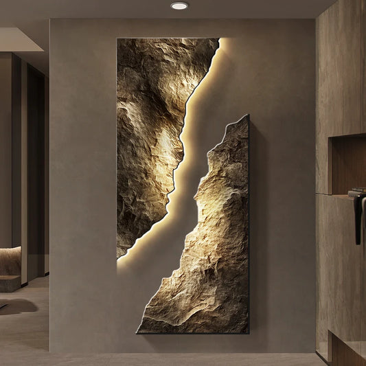 Light Luxury Entrance Decoration Mural Light Abstract Sandstone Texture Hanging Painting Atmospheric 2025 New High-End Corridor
