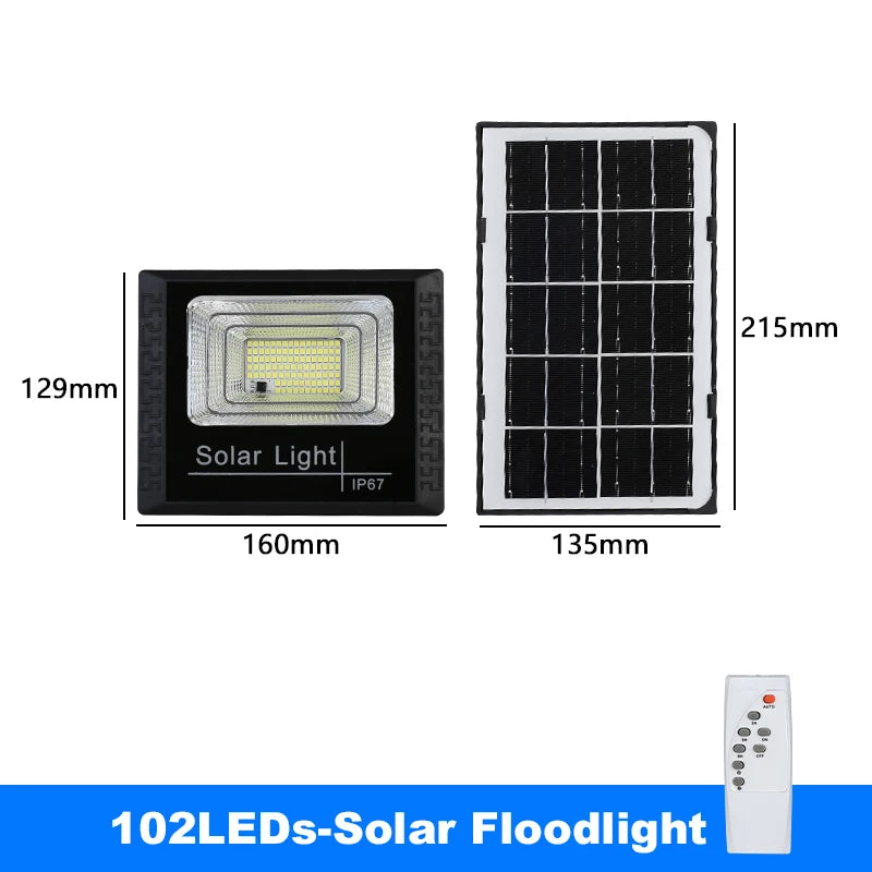 LED Solar Light For Outdoor Garden Floodlight Luminous Waterproof Stairs Wall Solar Light Dimming Light/time/remote Control