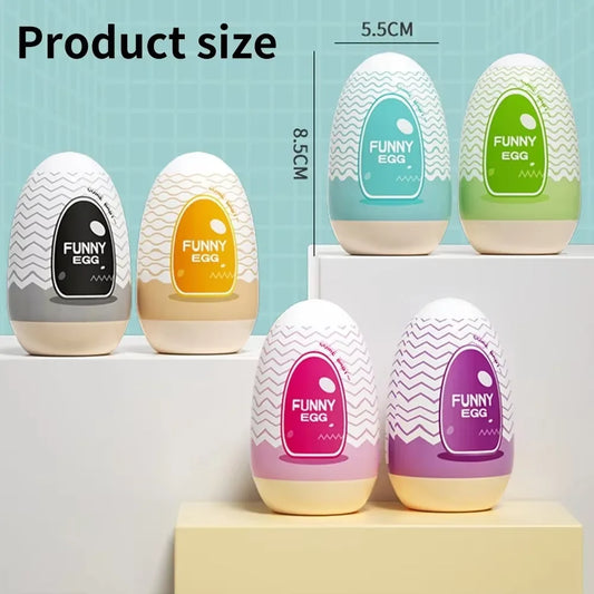 New Egg-Shaped Portable Male Masturbator Made of Soft Rubber with Realistic Vagina Texture Design Penis Massage Adult Sex Toy