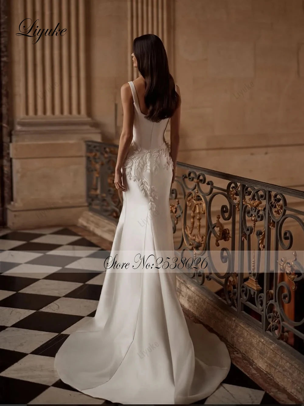 Liyuke Custom Made Beauty Embroidery Lace Square Collar 2 In 1 Mermaid Wedding Dresses With Removable Train Luxury Bridal Gowns