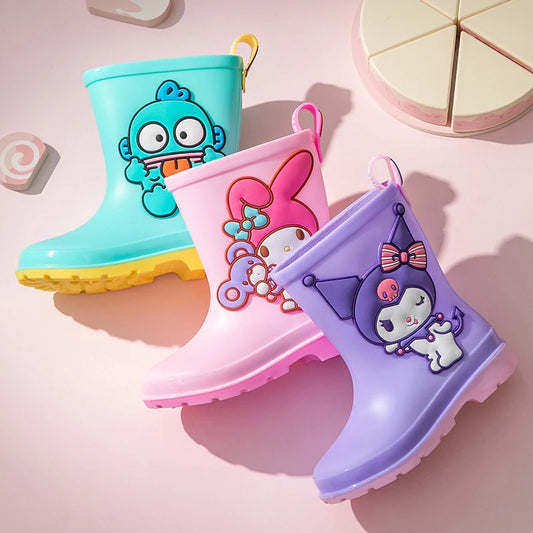 Sanrio Children's Rain Boots Cute Kuromi Melody Pachocco Non-slip Rain Shoes For Boys And Girls Waterproof Shoes Summer Summer