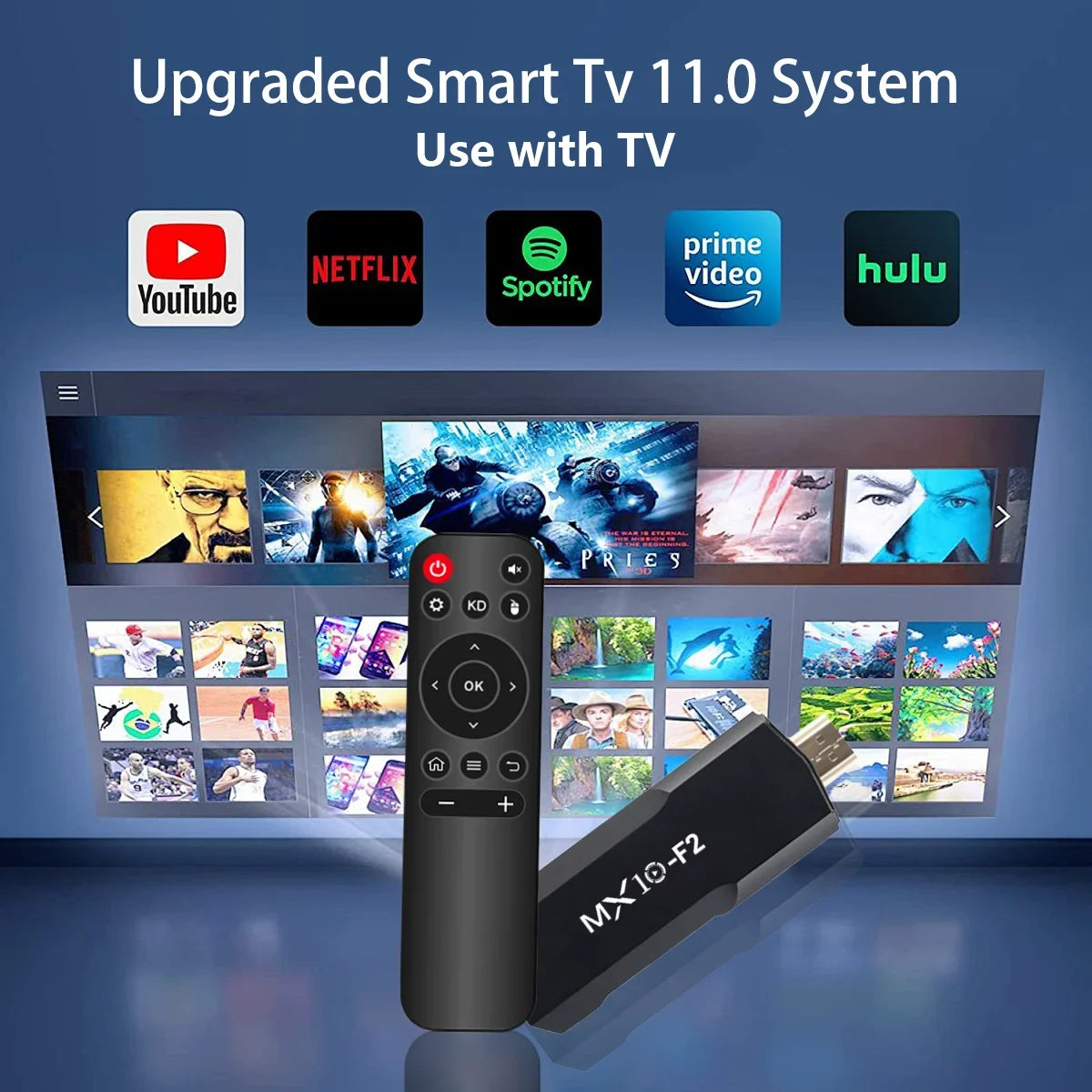 TV Sticks 1gb 8gb 1 unit Android 2024 stb mx10 F2 TV Box Android 4k eu Android TV Stick