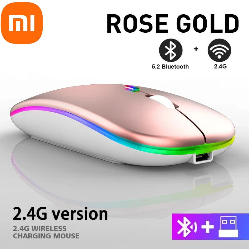 XIAOMI Silent Wireless Mouse Bluetooth-compatible Tablet 2.4G USB Portable Dual Mode Rechargeable 1600 DPI For MacBook Laptop PC