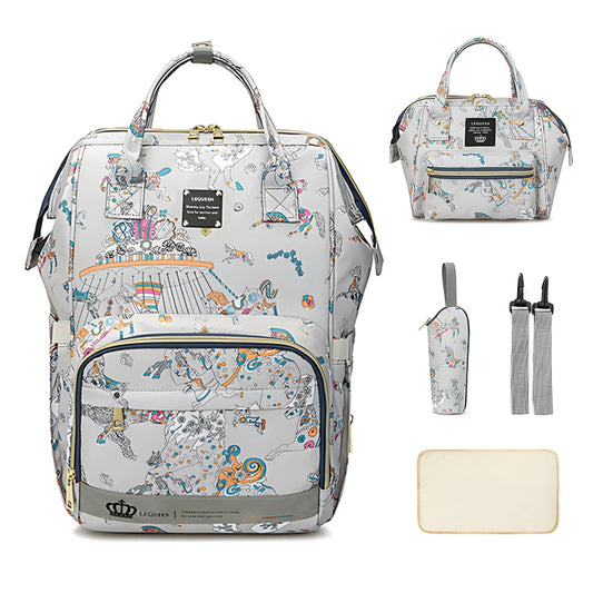 Mommy Bag Fashion Diaper Bag for Baby Nappy Bag Waterproof Mummy Bag with Diaper Pad, Pacifier Bag, Backpack, Hand Bag