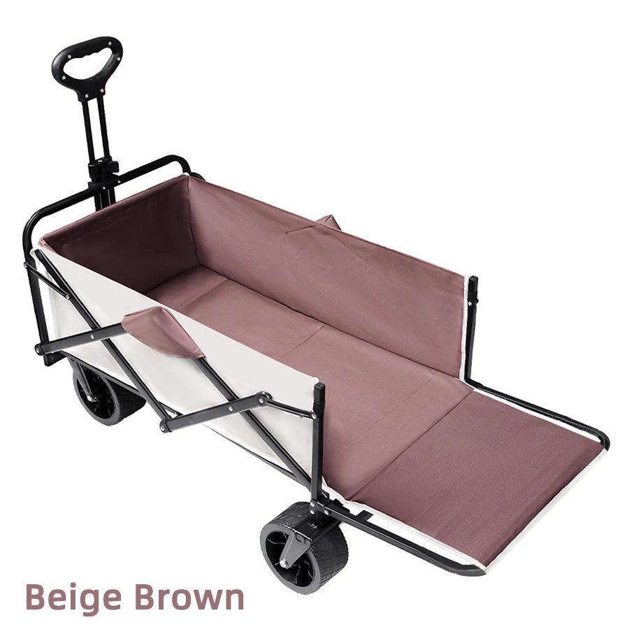 Extra Long Extender Collapsible Wagon Cart Large Weight Capacity Heavy Duty Beach Wagon Cart Outdoor Portable Camping Equipment