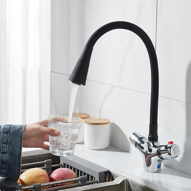 High Quality Brass Chrome Finish Kitchen Thermostatic Faucet,Constant Temperature Mixer Kitchen Faucet,The Mixer Basin Faucet