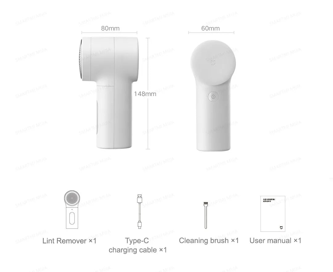 XIAOMI MIJIA Lint Remover 2nd,180min Battery,Fabric Shaver Clothes,6-Blade Strong Suction,USB Rechargeable,Fluff Pellet Removers