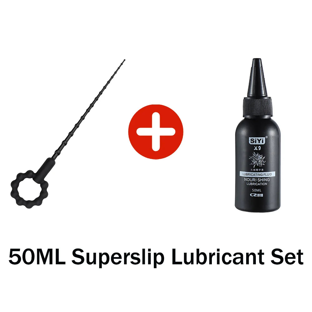 Silicone Vibrating Urethral Sound for Intense Stimulation, Electric Prostate Massager Toy, Soft & Flexible Beaded Design