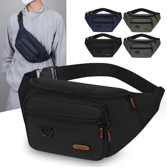 Waterproof Men's Waist Pack Fanny Pack with Adjustable Strap for Travel Sports Running - Quick-Access Outdoor Waist Bag