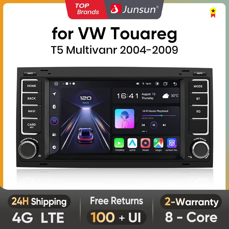 Junsun V1 Plus Car Radio For VW Volkswagen Touareg 2004 - 2011 Transporter wireless CarPlay Android Auto No 2 din 2din DVD