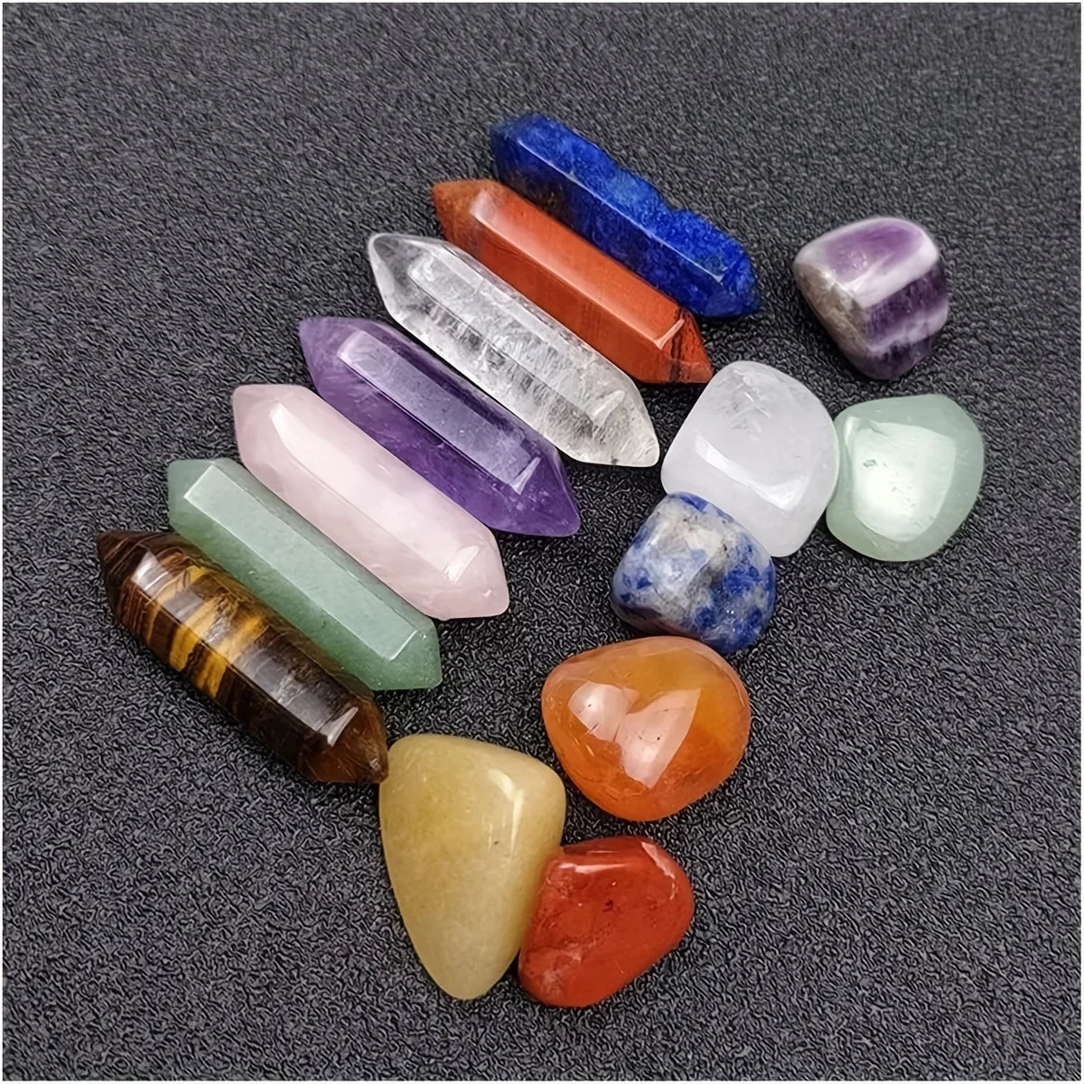 14PCS 7 Chakra Points,Crystal Pillar Set,Yoga Energy, Home Decoration Gift