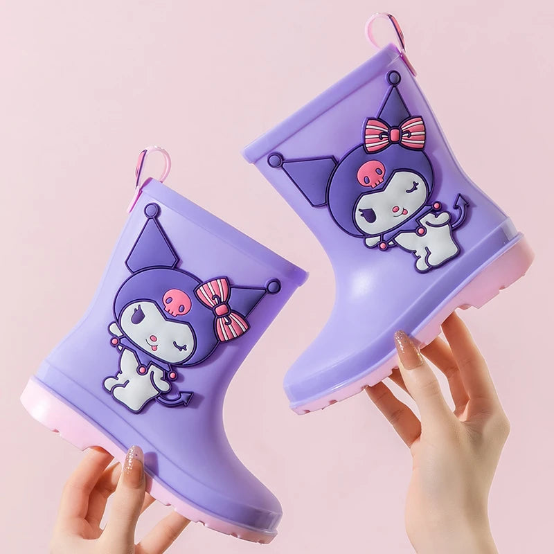 Sanrio Children's Rain Boots Cute Kuromi Melody Pachocco Non-slip Rain Shoes For Boys And Girls Waterproof Shoes Summer Summer