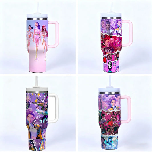 K-pop Demon Hunters Themed Custom Print Insulated Straw Cup