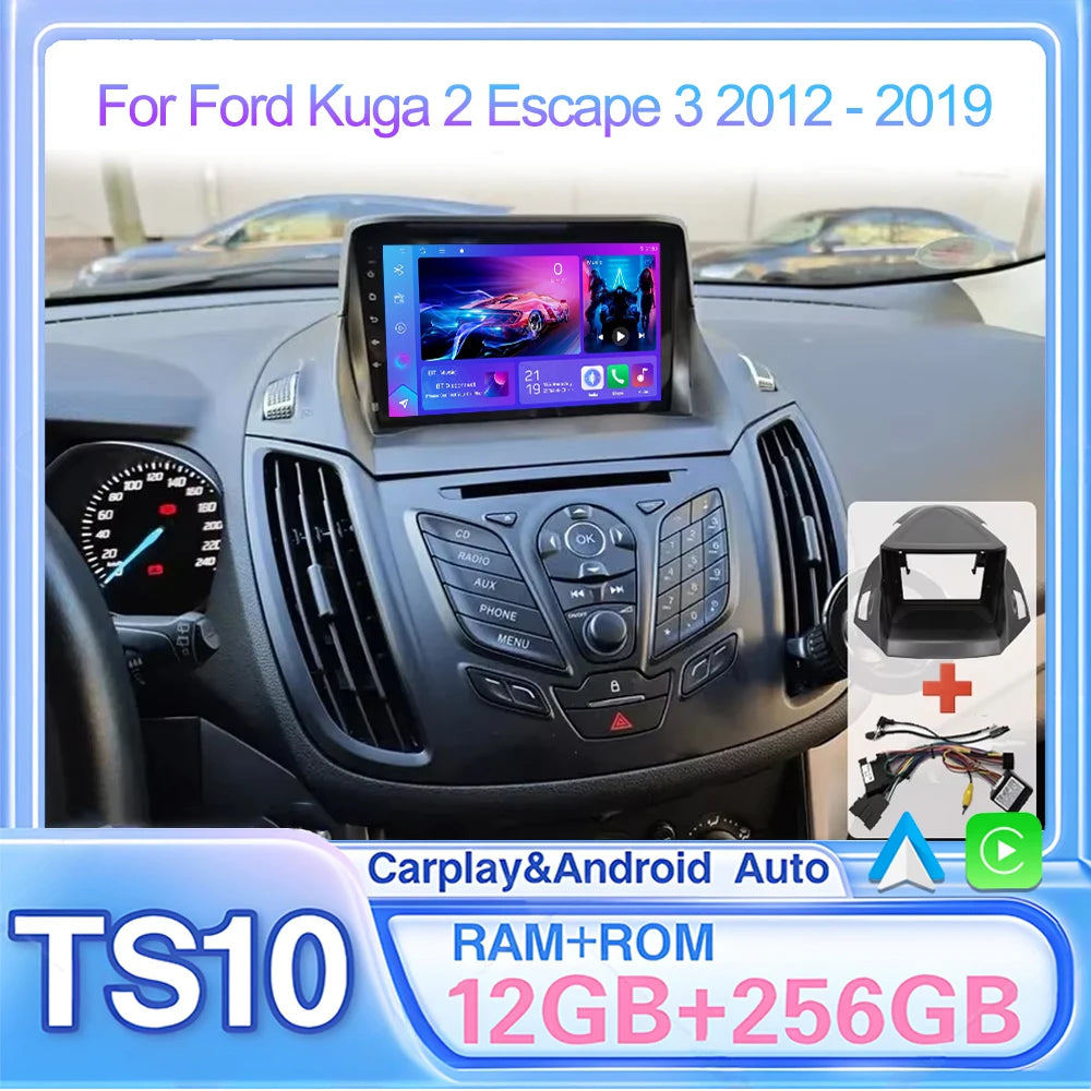 For Ford C-MAX Kuga 2 Escape 3 2012 - 2019 Android 15 Car Radio Multimedia Video Player Navigation Carplay Auto BT 2DIN DVD 5G