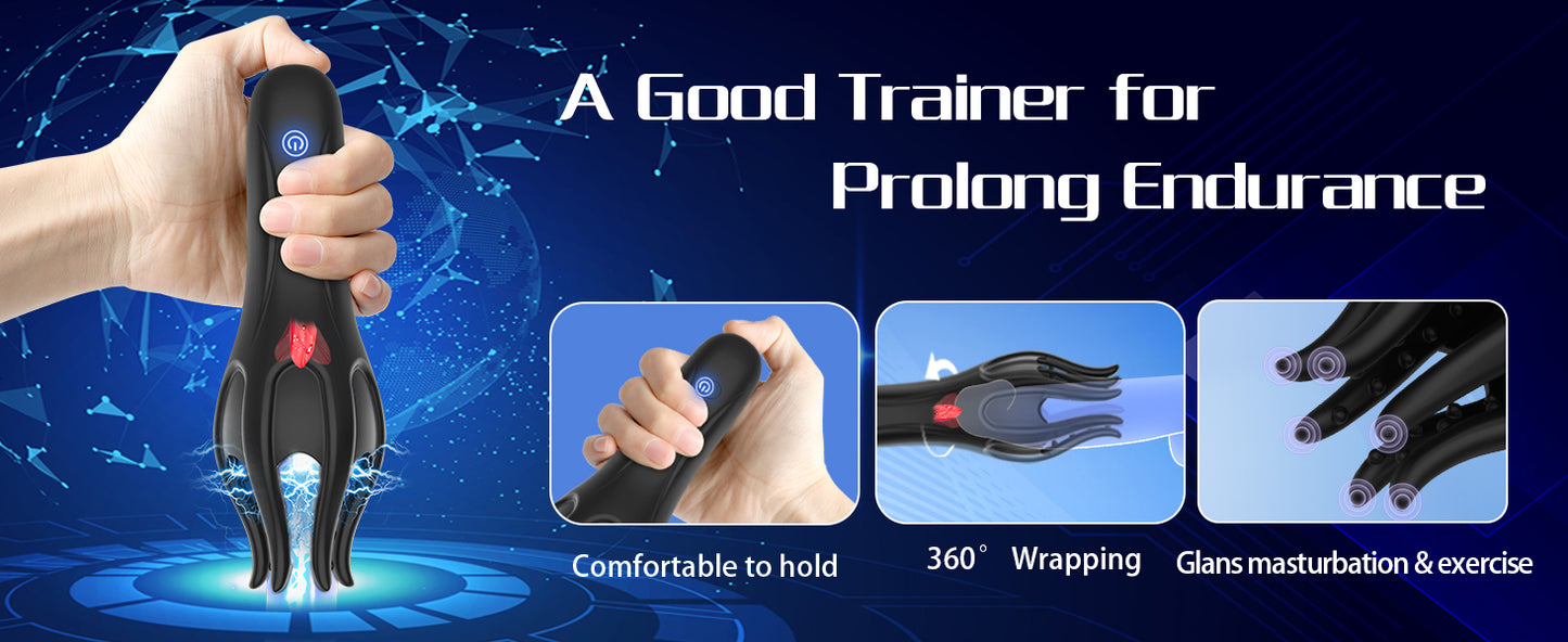 Masturbator for Men Glans Vibrating Tongue Licking Sex Oral Blowjob Lasting Delay Endurance Training Male Sex Toys for Men Adult