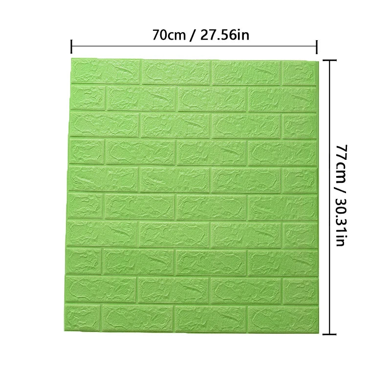77cm*70cm 3D Self-adhesive Wallpaper Waterproof Brick Retro Wall Stickers Living Room Bedroom Wall Stickers Home Decoration