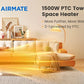 AIRMATE 25" Space Heater for Indoor Use Large Room, Ceramic Tower Electric Heater with Thermostat