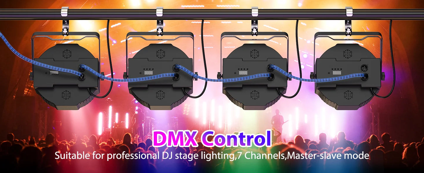 LeLeght 4 Pcs Par Light 36 RGB LED Stage Light Party Light DMX512 With Remote Control For DJ Party Show Halloween Christmas
