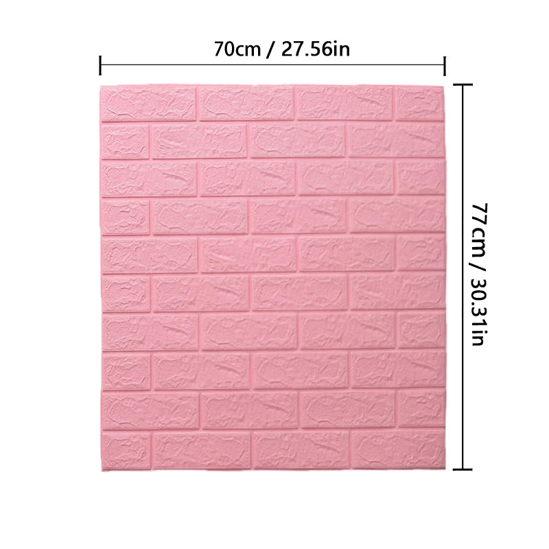 77cm*70cm 3D Self-adhesive Wallpaper Waterproof Brick Retro Wall Stickers Living Room Bedroom Wall Stickers Home Decoration