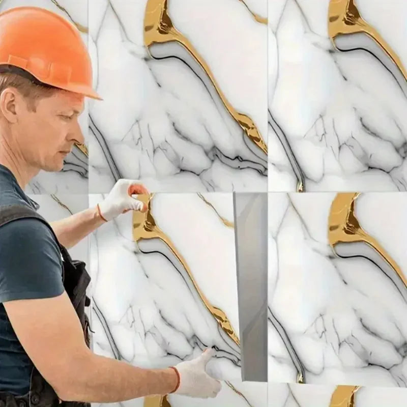 Marble waterproof self-adhesive wallpaper PVC wallpaper living room TV background wall decoration wall sticker