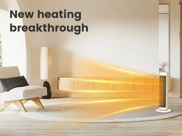 AIRMATE 25" Space Heater for Indoor Use Large Room, Ceramic Tower Electric Heater with Thermostat