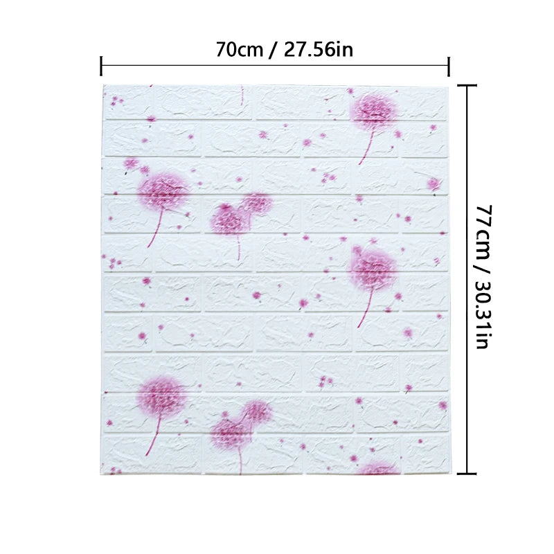 77cm*70cm 3D Self-adhesive Wallpaper Waterproof Brick Retro Wall Stickers Living Room Bedroom Wall Stickers Home Decoration