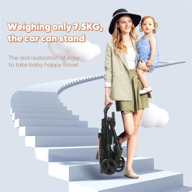 aby Carriage,Bi-directional ultra lightweight foldable high landscape four wheel shock absorber baby stroller,baby cart