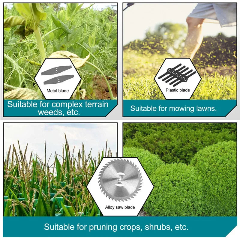 Electric Lawn Mower 12000RPM Foldable Length Adjustable Cordless Grass Trimmer Cutter Weed Garden Tool For Makita Battery