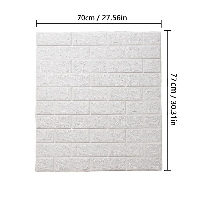 77cm*70cm 3D Self-adhesive Wallpaper Waterproof Brick Retro Wall Stickers Living Room Bedroom Wall Stickers Home Decoration