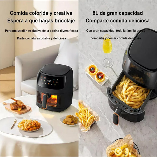 1400W 8L Air Fryer Without Oil Household Programmable Smart LED Touch AirFryer Thermal Cycle Oven Cooker French Fries Chicken