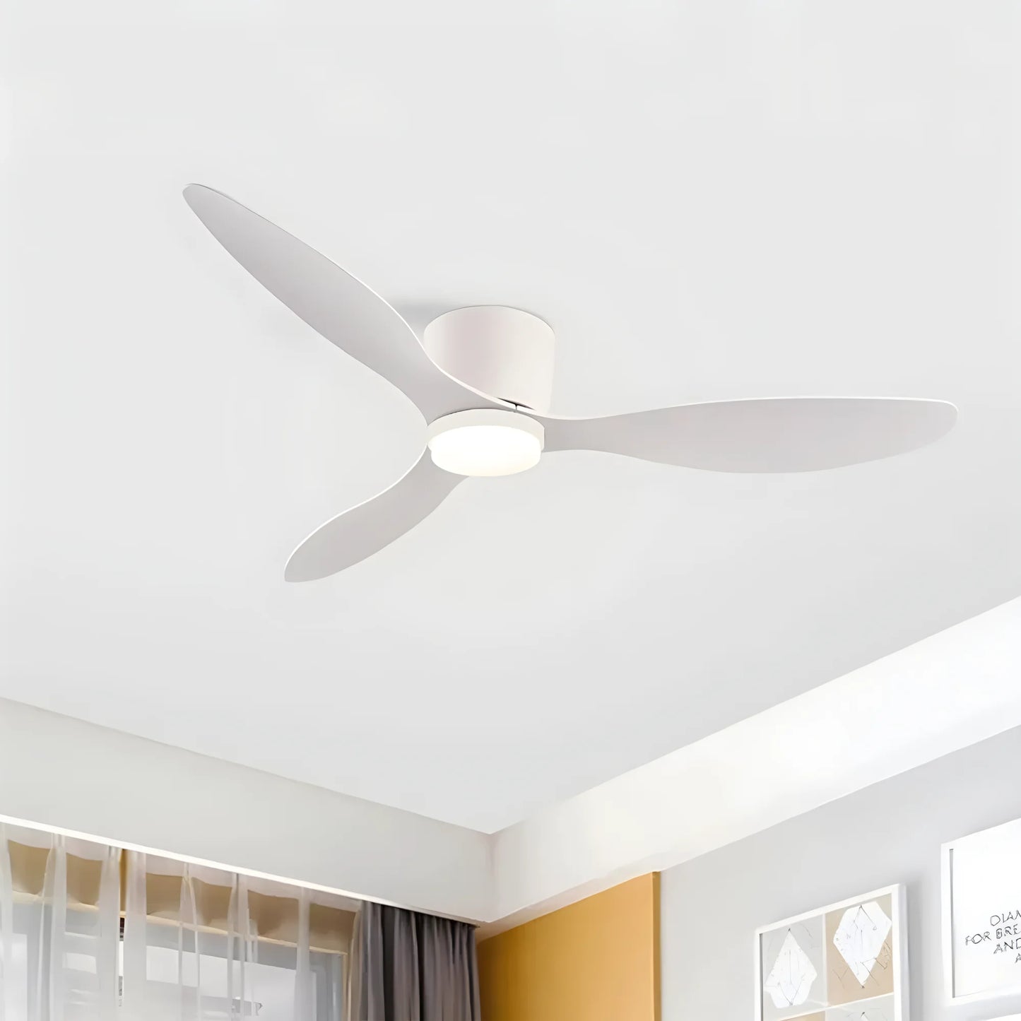 52 Inch Modern DC Ceiling Fan with Light And Remote Control for Living Room Dining Room Bedroom Powerful Airflow Electric fans