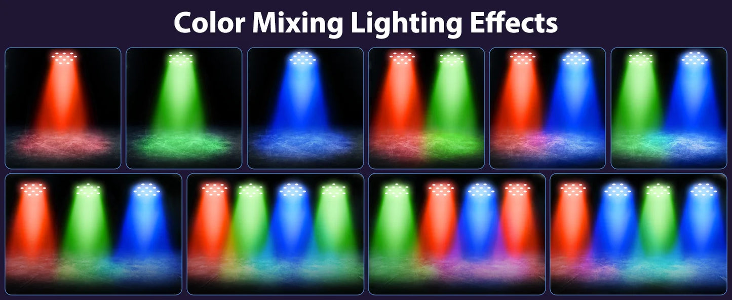 LeLeght 4 Pcs Par Light 36 RGB LED Stage Light Party Light DMX512 With Remote Control For DJ Party Show Halloween Christmas