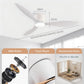 52 Inch Modern DC Ceiling Fan with Light And Remote Control for Living Room Dining Room Bedroom Powerful Airflow Electric fans