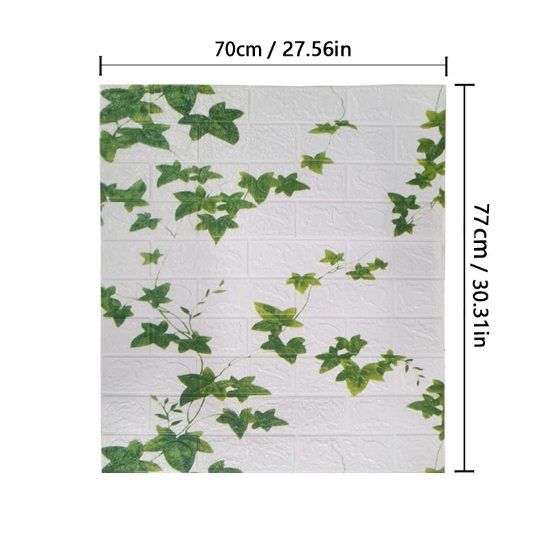 77cm*70cm 3D Self-adhesive Wallpaper Waterproof Brick Retro Wall Stickers Living Room Bedroom Wall Stickers Home Decoration