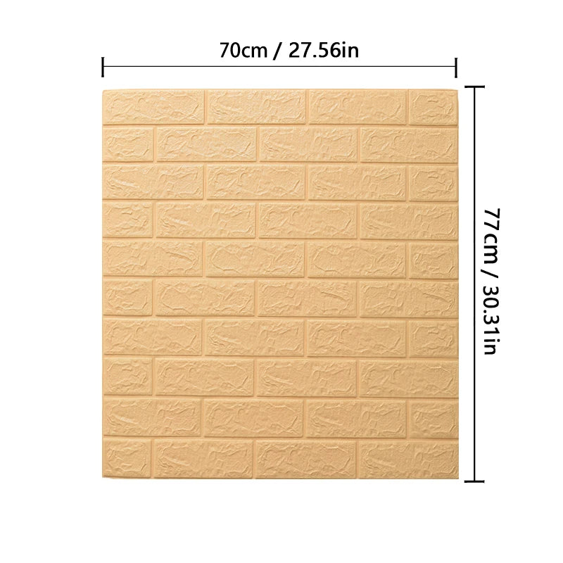 77cm*70cm 3D Self-adhesive Wallpaper Waterproof Brick Retro Wall Stickers Living Room Bedroom Wall Stickers Home Decoration