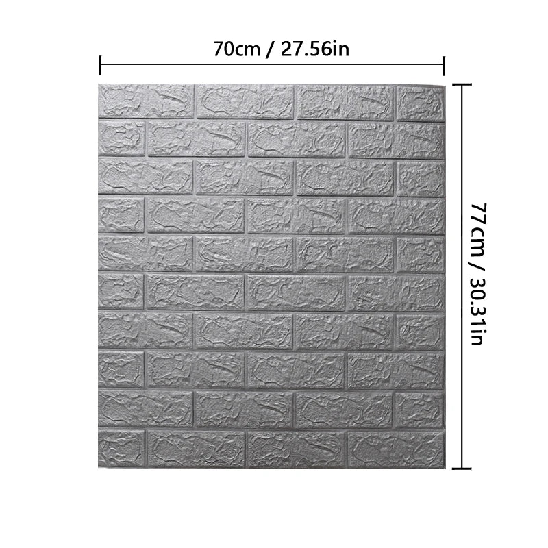 77cm*70cm 3D Self-adhesive Wallpaper Waterproof Brick Retro Wall Stickers Living Room Bedroom Wall Stickers Home Decoration