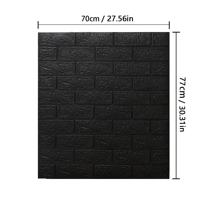 77cm*70cm 3D Self-adhesive Wallpaper Waterproof Brick Retro Wall Stickers Living Room Bedroom Wall Stickers Home Decoration