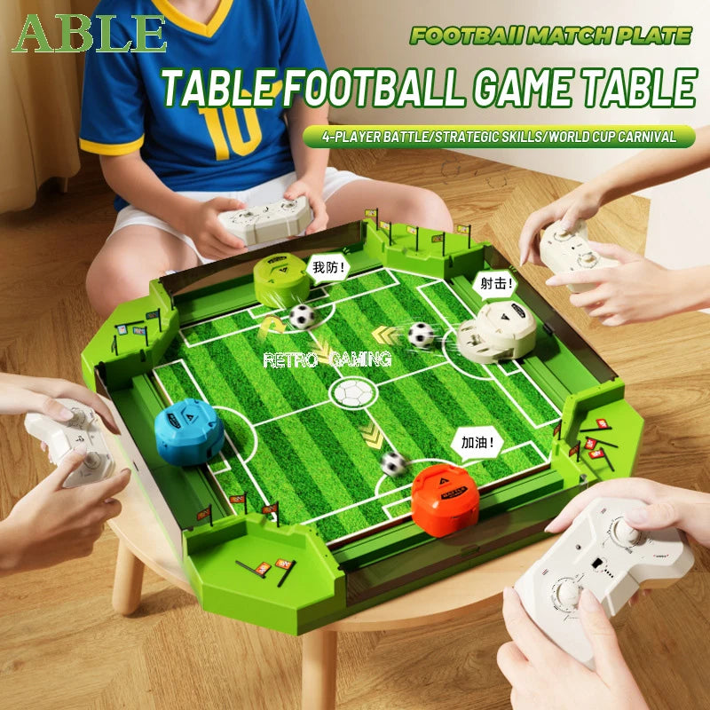 Mini Four-Player Soccer Hyperlaps Tabletop Interactive Game, Soccer Tabletop Competition Sports Game, Requires Self-Assembly.