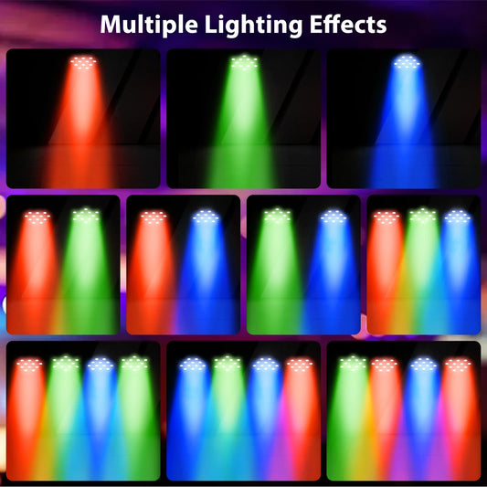 LeLeght 4 Pcs Par Light 36 RGB LED Stage Light Party Light DMX512 With Remote Control For DJ Party Show Halloween Christmas