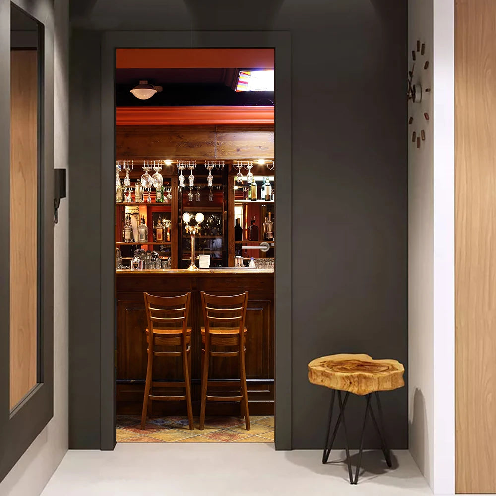 Simulation Of Gilt Leaves DIY Door Stickers Home Decoration Wall Sticker Kitchen Art Mural Peel & Stick Waterpoof PVC Wallpaper