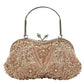 Boutique De FGG Elegant Frame Women Formal Beaded Evening Purses and Handbags Bridal Sequins Clutch Bag Cocktail Party Bag