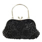 Boutique De FGG Elegant Frame Women Formal Beaded Evening Purses and Handbags Bridal Sequins Clutch Bag Cocktail Party Bag