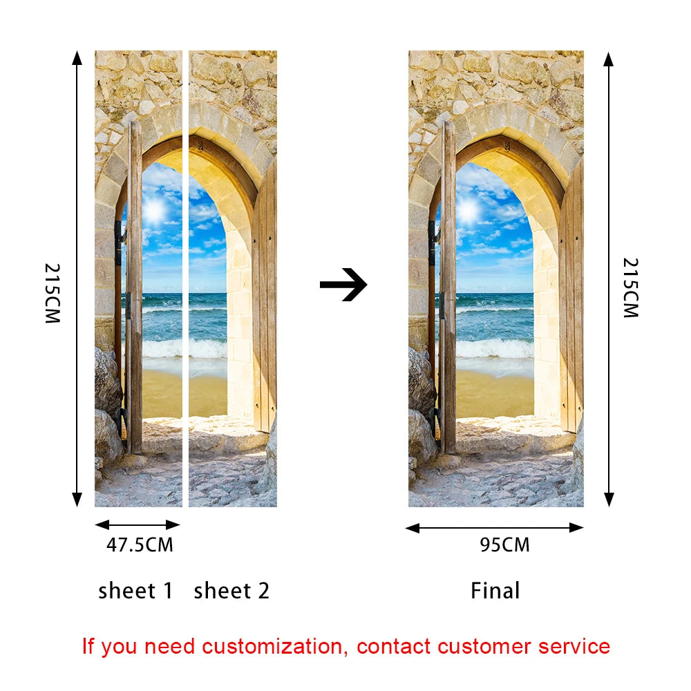 Simulation Of Gilt Leaves DIY Door Stickers Home Decoration Wall Sticker Kitchen Art Mural Peel & Stick Waterpoof PVC Wallpaper