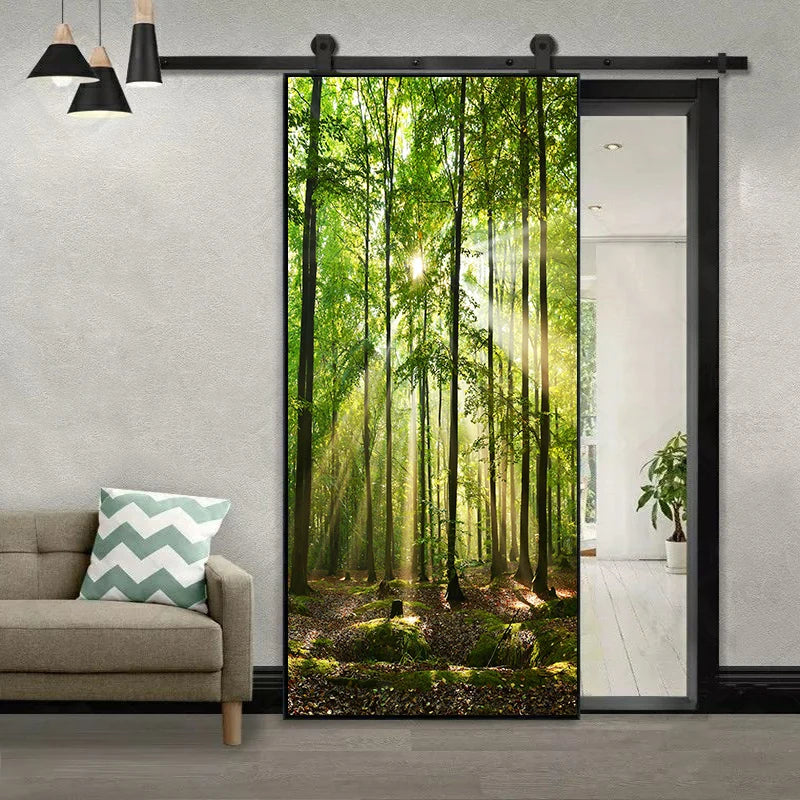 Simulation Of Gilt Leaves DIY Door Stickers Home Decoration Wall Sticker Kitchen Art Mural Peel & Stick Waterpoof PVC Wallpaper