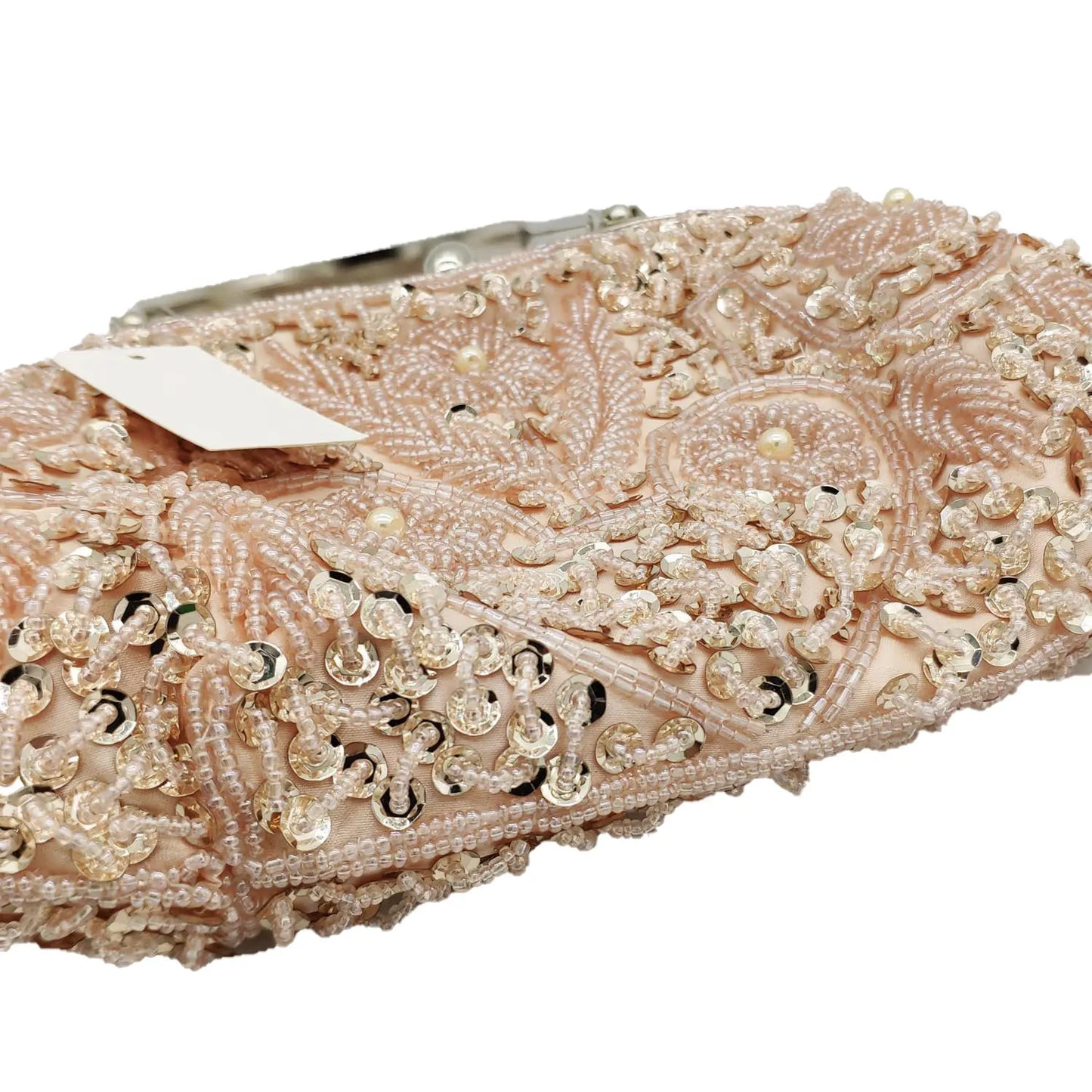 Boutique De FGG Elegant Frame Women Formal Beaded Evening Purses and Handbags Bridal Sequins Clutch Bag Cocktail Party Bag